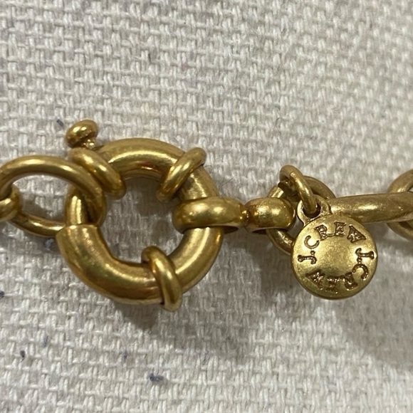 J crew marked gold tone chunky chain & ball bead lucite blush circles necklace - Picture 7 of 8